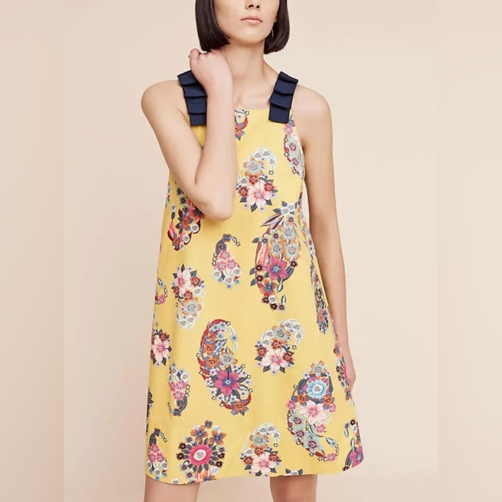 Maeve by Anthropologie Sunniva Yellow Floral Dress - size L